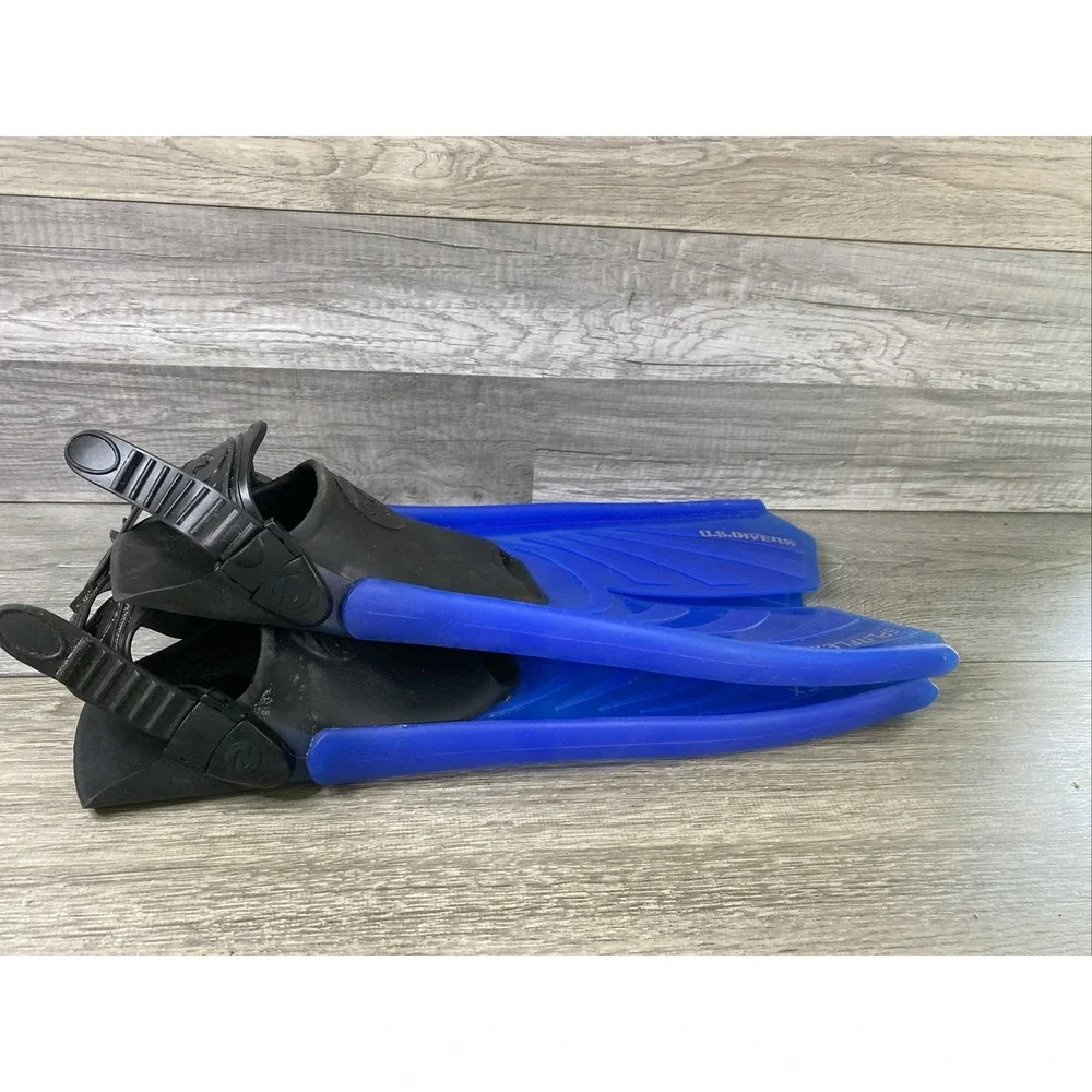 U.S. Divers Splitflex Diving Swimming Fins Flippers Blue‎ Size S Small 3-6 w Bag